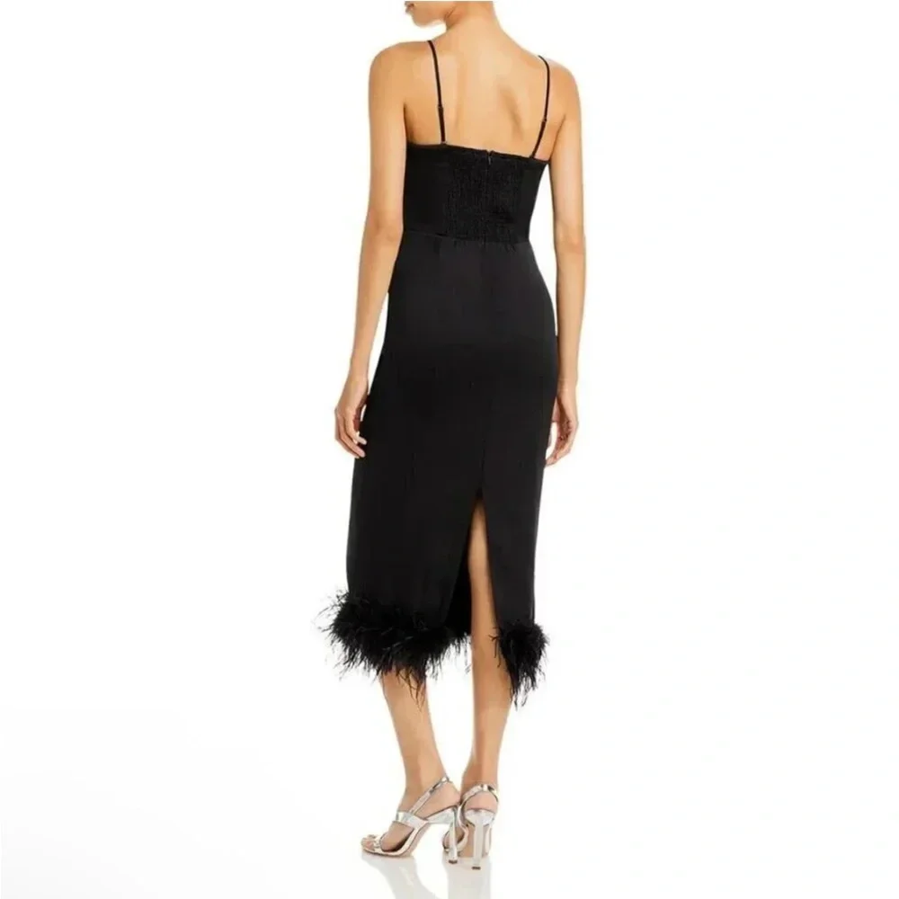New Lucy Paris Mareena Feather Column Midi Dress size Small - Picture 2 of 2